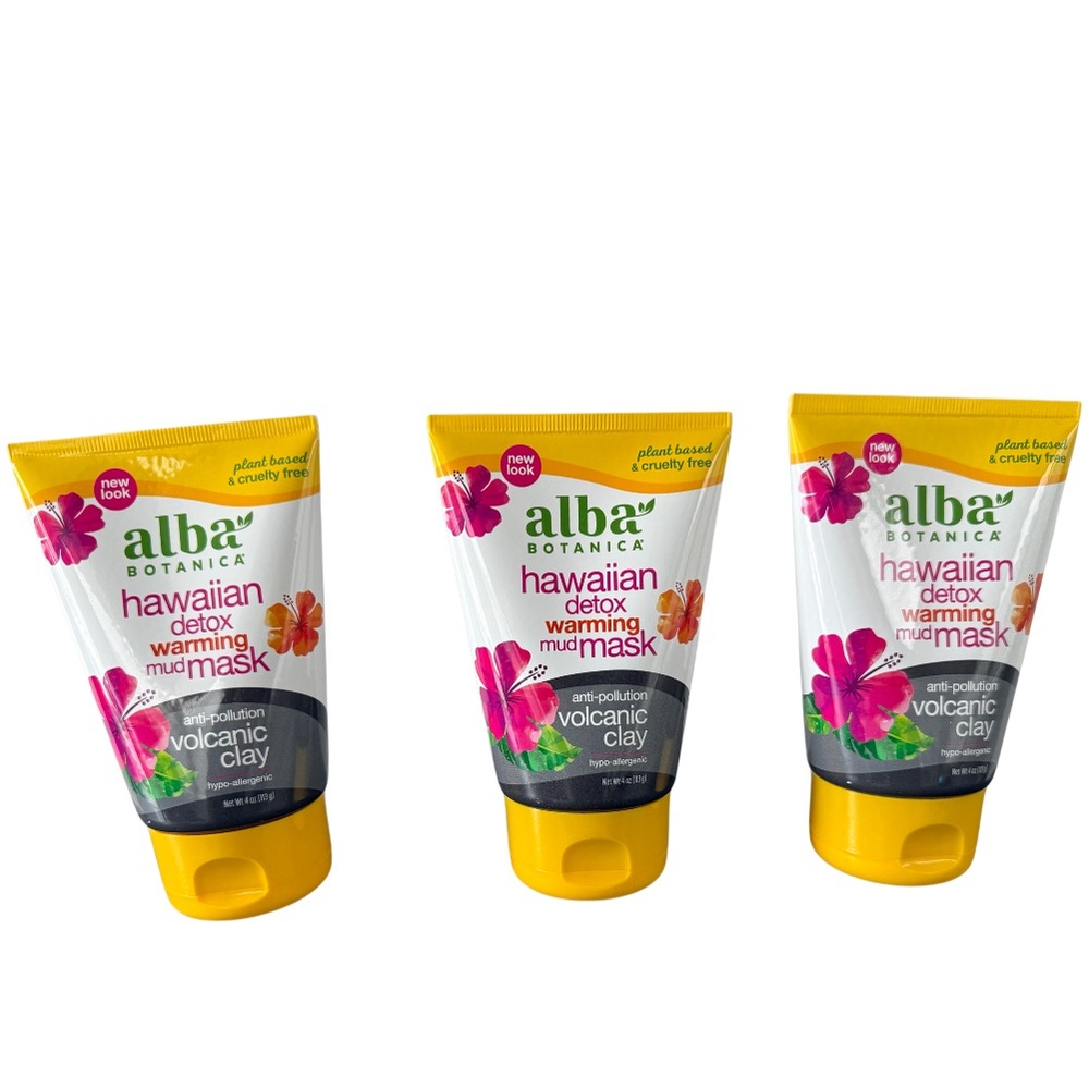 3 New Alba Hawaiian Detox Warming Mud Mask NIB